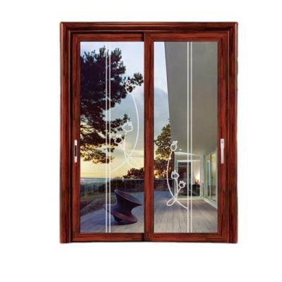 China 2022 Newly Sound Design Cheap Good Quality Grain Glass Lightweight Aluminum Sliding Door for sale