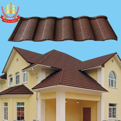 China Roof Tile 0.4mm Shingle Roofing Roof Tile 0.4mm Chinese Lightweight Galvalume Zinc Steel Roofing Tile Stone Coated Metal for sale