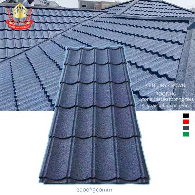 China EUROPEAN Guangzhou Stone Coated Roofing Tile 0.4mm Galvanized Sheet Zinc Corrugated Steel Roof Tile Century Roofing Crown for sale