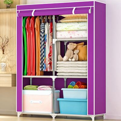 China Wholesale Adjustable Bedroom Furniture Fabric Foldable Single Wardrobe (Other) Clothes Portable Storage Cabinet Wardrobe Cabinet for sale