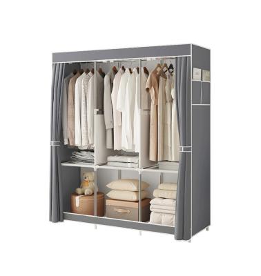 China New Arrival Portable Wardrobe Storage Cabinet (Other) Adjustable Clothes Organizer With Oxford Cloth Cloth Closet Systems for sale