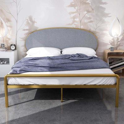 China (Other) Factory Price European Modern Minimalist Adjustable Princess Iron Frame Steel Frame Double Bed Metal Frame Bed for sale