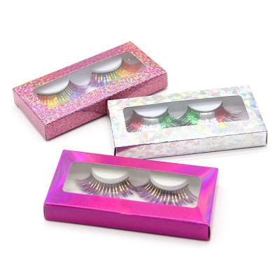 China Practical Hot Selling Feather False Eyelashes Mixed Color Lashes3d Natural Wholesale Seller 25mm Lashes for sale