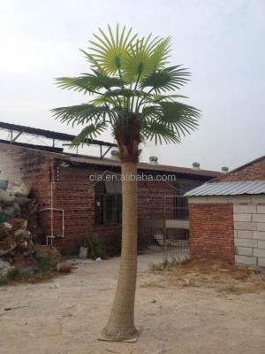 China Direct Artificial Fiberglass Plant Palm Leaves and Trunks, Outdoor Plastic Fake Palm Plants Wholesale for sale