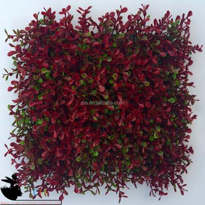 China Hedge Fencing Decoration Grass Plant Type And Plastic , Faux Leaf Material Panels Artificial Boxwood Mats for sale