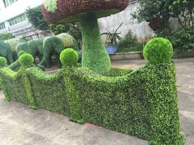 China Super Art Artificial Plastic Green Boxwood Hedge Fence Straight for sale