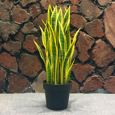 China Artificial Sansevieria with Pot for Everlasting Potted Artificial Yellow Mother-in-Law's Tongue Plant Home and Restaurant Decorction Sansevieria for Sale for sale