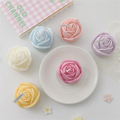 China Weddings Factory Decor Bath And Home Candles Wholesale Wedding Bodies Rose Shape Aromatherapy Candle Scented for sale