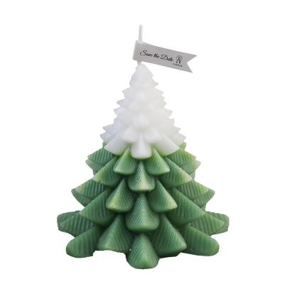 China Eco-Smokeless Paraffin Wax Or Soy Wax Plant Christmas Tree Shaped Candles For Home Gifts Custom Candles Christmas Ornaments Christmas Decoration for sale