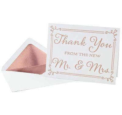 China High Quality Europe Thank You Cards With Envelope Wedding Thank You Cards Thank You Card Gold for sale