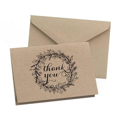 China Europe high quality120 Kraft thank you cards 100 thank you note card box set for sale