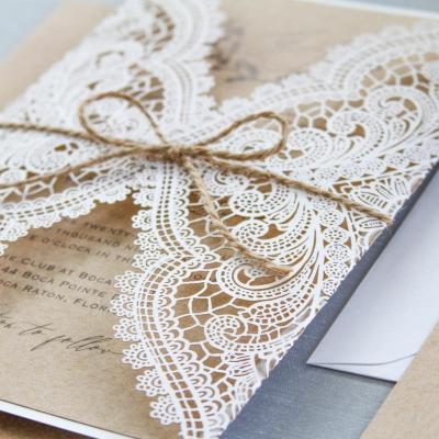 China Unique Wedding Invitations Europe Ivory White Wedding Cards Packages Arabic Laser Cut Wedding Invitation Cards for sale