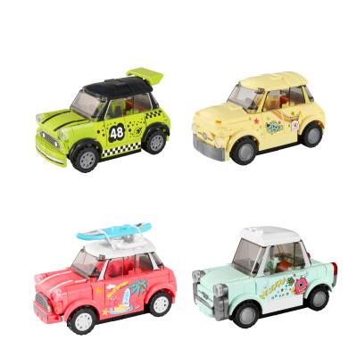 China Building Toy 5005-5008 4 Kinds of Mixed Bricks Wholesale Plastic Toy Factory Mini Cars Kit Learning Building Block Car Colorful Cute Set for sale