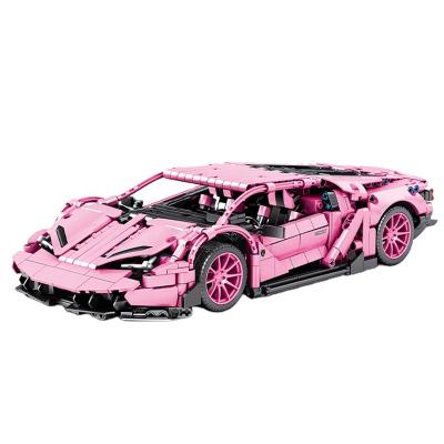 China Electric Building Toy 1294Pcs Radio Blocks Cars Assembling Bricks Toys Set Kids Rc Building Block Remote Control Racing Educational Pink Car for sale