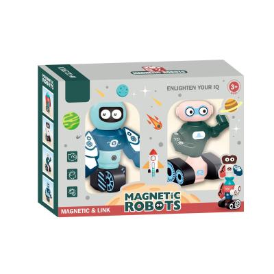 China DIY TOY Robot Bricks Toys Kit Kids Puzzle Board Pretend Magnetic Toy Astronaut Building Block Set for sale