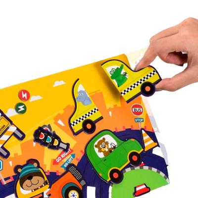 China Cheap Toy Cheap Educational Children's Puzzle Educational Toy Drawing Board Double Sided Cartoon Magnetisches Puzzle Magnetic Brain Teaser for sale