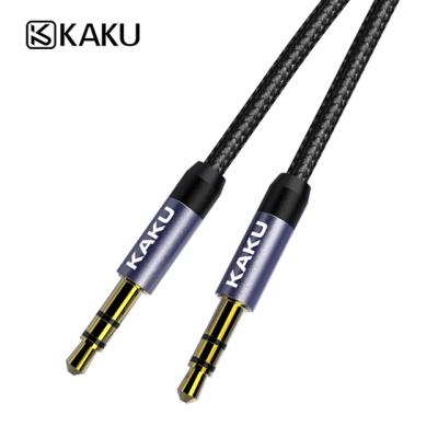 China Kaku 3.5mm jack male of aluminum alloy and braided wire to AUX cable. stereo audio aux pole audio 4. male nylon braided cable 3.5mm for sale