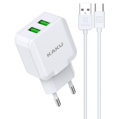 China KAKU Factory Supply Hot Sale Mobile Phone EU USB Charger To Type-C Smart Adapter Charger For Phone for sale