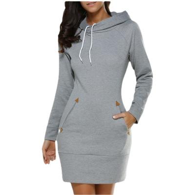 China Dropshipping Washable Solid Color Hoodie Dress Women Clothes Plus Size Women's Dresses Casual Outfits for sale