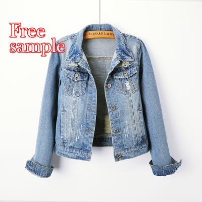 China Dropshipping Plus Size S Jackets Sell 2021 Autumn Fashion Women Jean Women Wholesale Casual Ripped Plus Size Jackets for sale