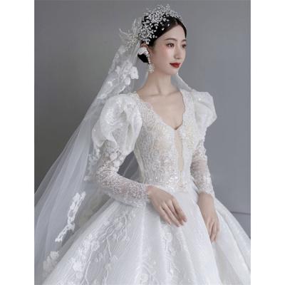 China Anti-wrinkle new style temperament court retro style french light lace wedding dresses for women wedding dress bridal gown wedding dresses for sale