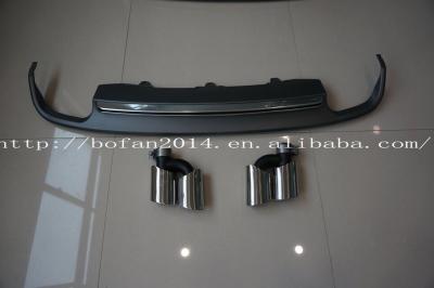 China PP& 2012~ON S7 A7 Stainless Steel Looking Rear Diffuser With Two Pair Muffler Outlet Tail Pipes For Audi for sale