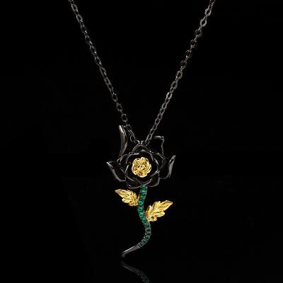 China FASHIONABLE antique designs necklaces manufacturer direct KYNL0204 antique gold plated flower shape necklaces for women for sale