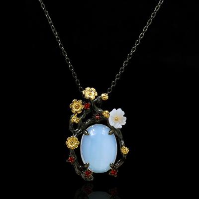 China TRENDY Fashion Jewelry KYNL0267 Antique Gold Plated Beautiful Colorful Necklaces For Women for sale