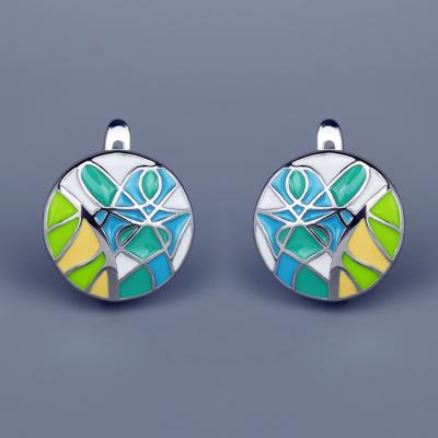 China New Beautiful Shiny Exquisite Green Epoxy FASHIONABLE Enamel Women's Handmade Jewelry KYED0753 Earrings Party for sale