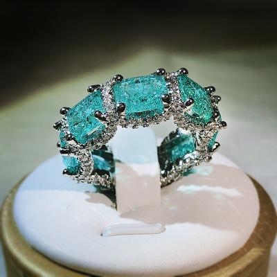 China Fashionable Fine Elegant Paraiba Brilliant Jewelry KYRA01530 Vintage Wedding Engagement Rings For Women for sale