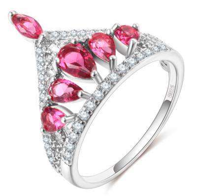 China New FASHIONABLE Stylish Premier Crown Pink Zircon Ring Jewelry KYRA0140 For Women for sale