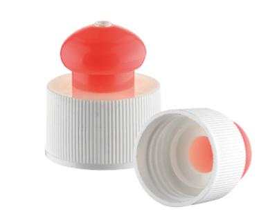 China JL-CP103B 24 410 Ribbed PP Plastic Push Pull Water Bottle Caps Pull Push Cap for Shampoo Bottle for sale