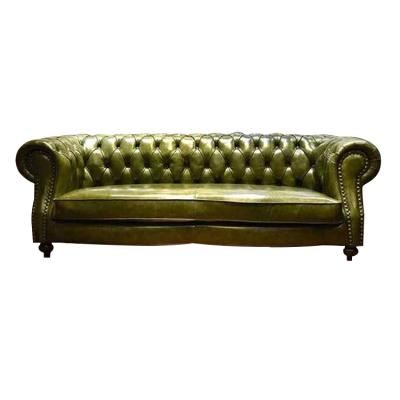 China Sofa New American Retro Sectional Synthetic Leather Sofa , European High-end Villa Hotel Three-Seat Sofa for sale