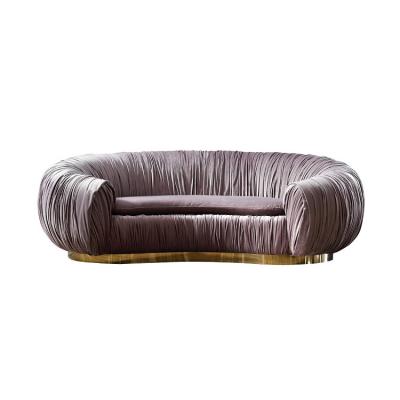 China Sofa Wholesale Customized Fashionable Sectional Velvet Hotel Lobby Half Round Sofa for sale