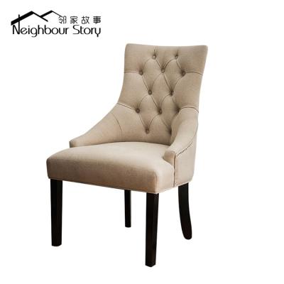 China American Stylish Button Simple Soft Backrest Leisure Chair Leisure Dining Chair for sale