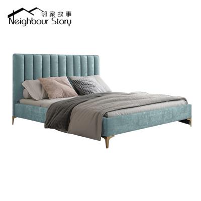 China Solid Wood Simple Design Nordic Modern Master Bed Double With Storage Queen Size Bed for sale