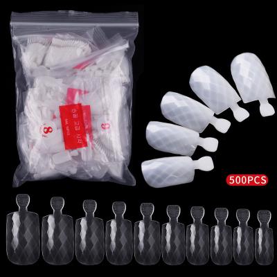 China Easy Wear Stock Wholesale 500 Pcs / Bag Professional Natural False Nail Tips Full Cover Artificial Finger Nails Te koop