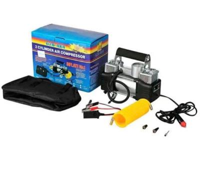 China Heavy Duty Sponge Handle Compressor Dual Cylinder Portable Car Air Compressor for sale