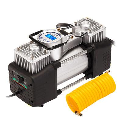 China 150PSI 12V Double-Cylinder Car Air Compressor Inflator Pump Heavy Duty Portable Power with LED Inflator for sale