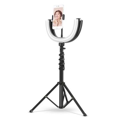 China Foldable Mini Portable Fill Light 10in Suitable for SLR Camera Phone TikTok Live Broadcast Tripod Ring Light Dimmable Selfie Stick for sale