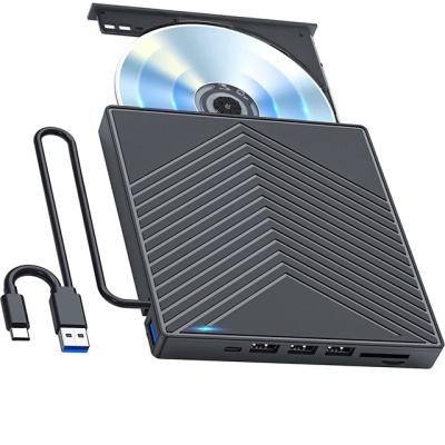 China Multifunctional USB3.0 External Computer Dvdburner External Optical Drive to Read U Disk, SD Card TF Card Hub Compatible with Win11/Linux for sale