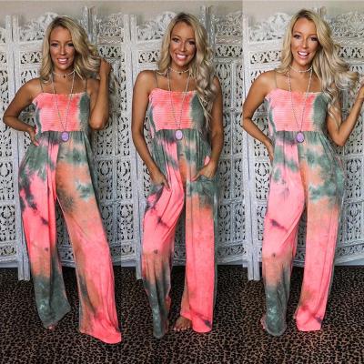 China Sleeeveless Woman Clothes Fashionable Camisole Floral Print Sexy Jumpsuits Streetwear For Ladies for sale