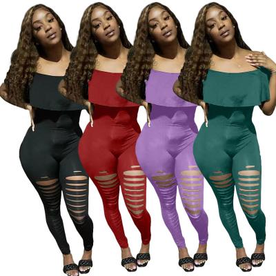 China Red Breathable Woman Tight One Piece Jumpsuit Shape Strapless Wear Jumpsuit With Crotch Hole for sale