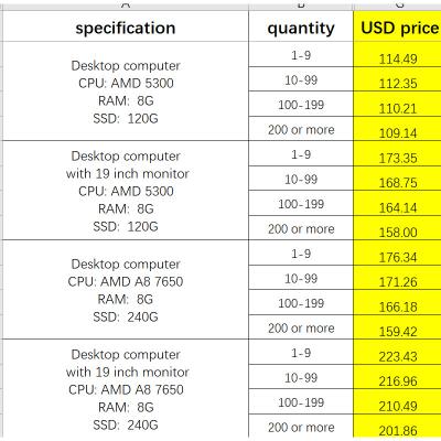 China Amazon Best Selling Educational Desk Using 19inch 21.5inch 23.8inch Core i3 i5 i7 Carry Case Support OEM Tabletop Computer for sale