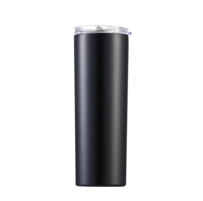 China Wholesale 20oz PORTABLE Skinny Straight Tumbler Stainless Steel Double Wall Vacuum Insulated With Straw Lid 304 Vacuum Coffee Mug for sale