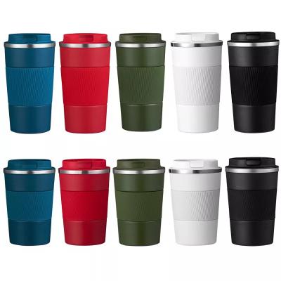 China Hot Selling Viable Double Wall Tumbler Insulated Coffee Amazon Travel 12oz Coffee Mug Travel Mug With Leak Proof Lid For Outdoor Home for sale