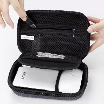 China Portable high quality protective zipper design portable EVA tool case hard wholesale black custom logo EVA earphone case for sale