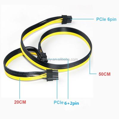 China PSU Power Supply Cables Modular PCI e Molex 6pin 2 PCI-e 8 Pin Internal 6+2pin PCI Express Power Splitter Ribbon Cable for sale