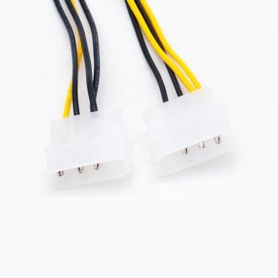 China COMPUTER 8 Pin (6+2) PCI Express PCIe to 2 Molex LP4 4 Pin Converter Adapter Power Cable 20cm for sale