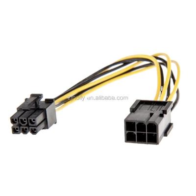 China COMPUTER 6 Pin PCIe PCI e Expansion Graphics Card GPU Cable 20cm Yellow/Black for sale